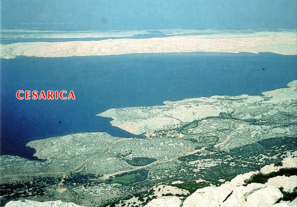 Cesarica – panoramic view of the coast and village